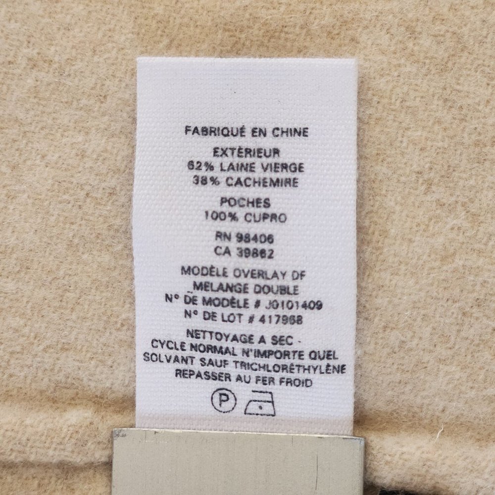NWOT Theory 38% CASHMERE Coat Overlay DF Double Face Oatmeal Mélange - Picture 11 of 17
